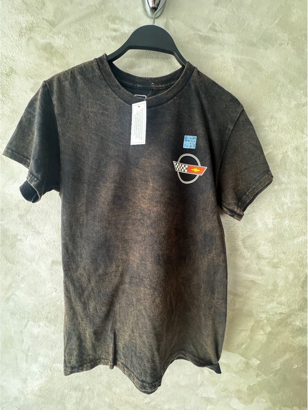 Hybrid Apparel Official GM Corvette Graphic T-Shirt, SiZE S, Vintage Black Wash